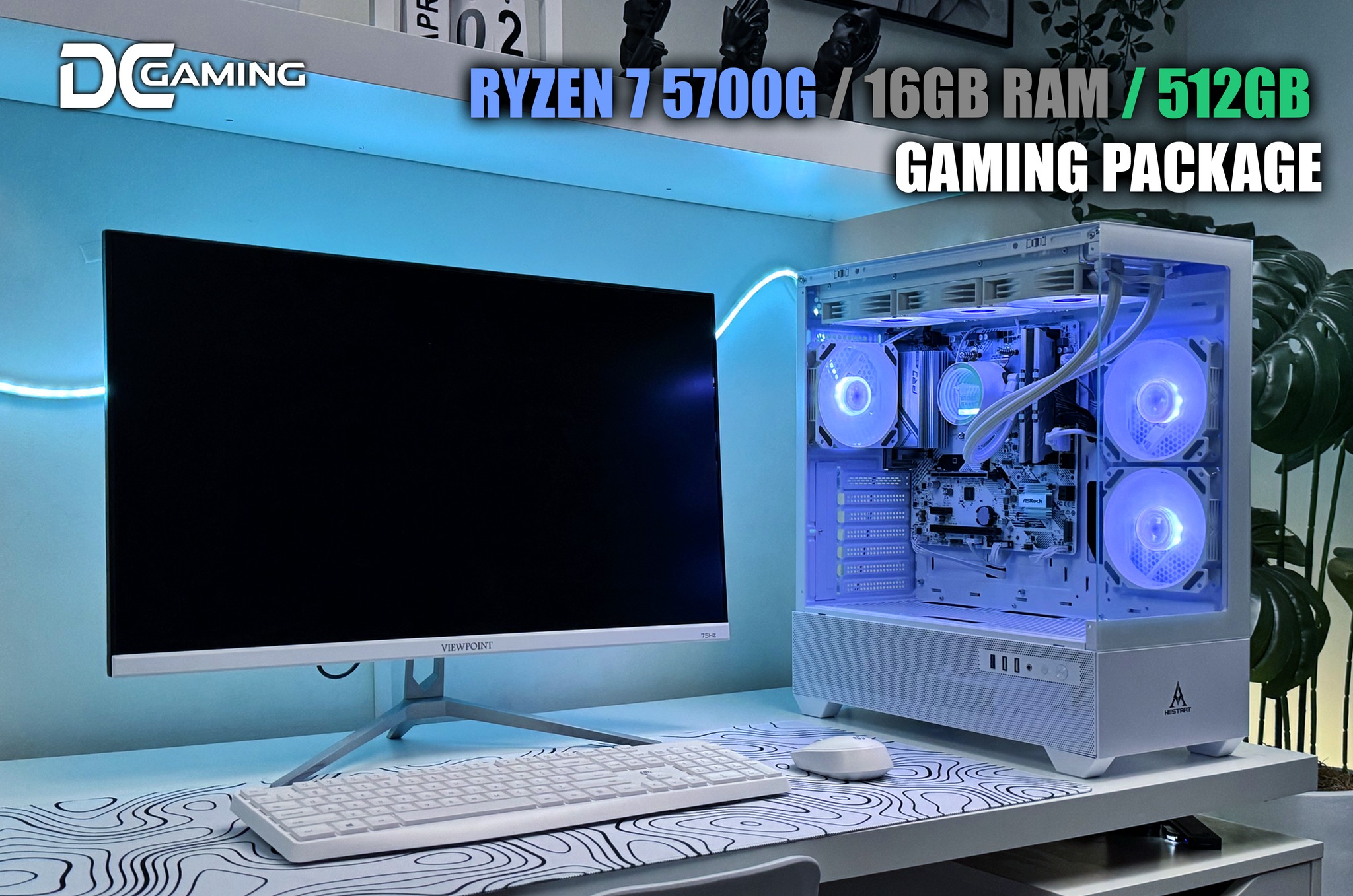 AMD R7 5700G x 16GB RAM | All White PC Build