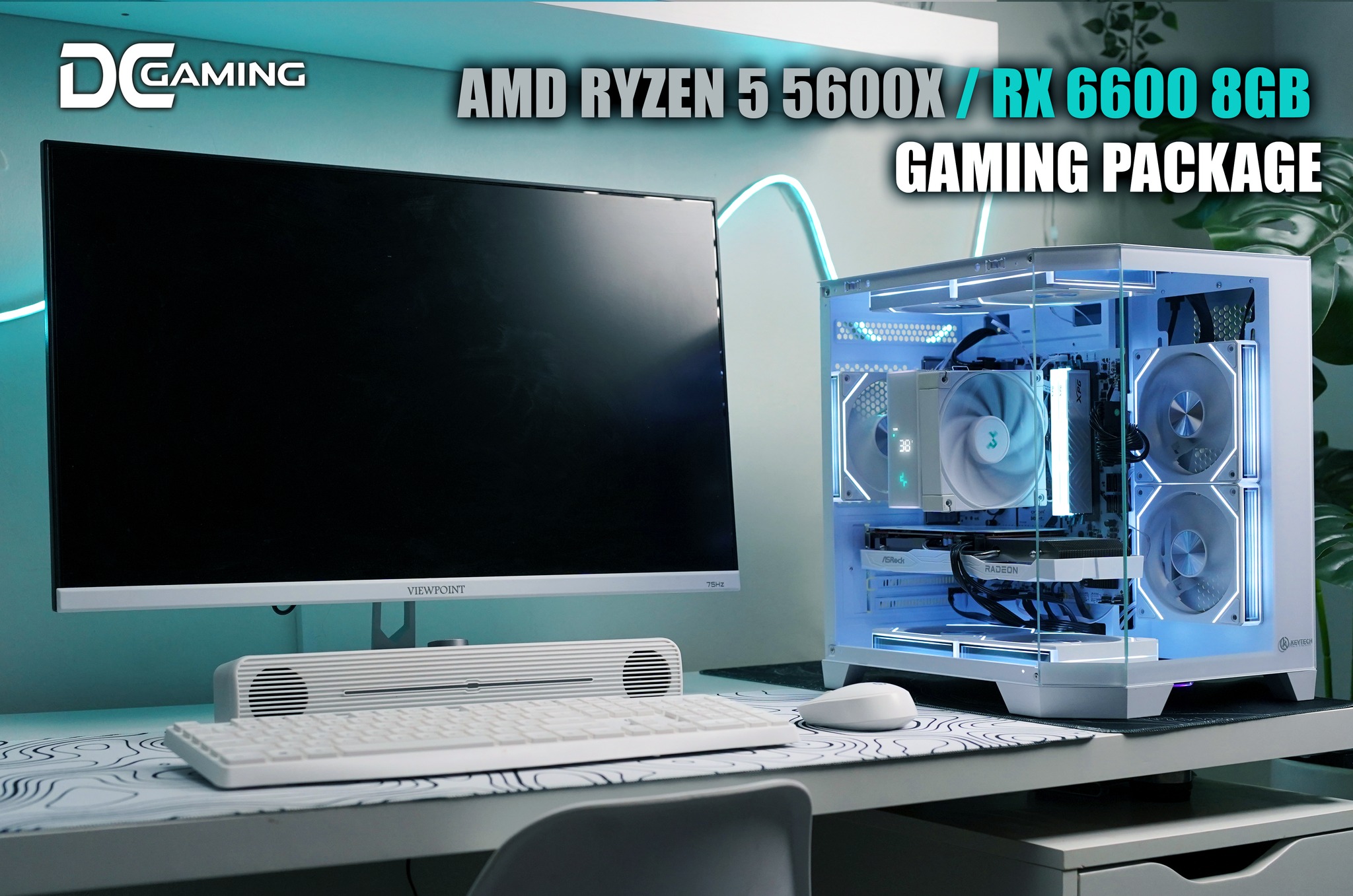 AMD R5 5600X x RX 6600 8GB | ALL WHITE Gaming / Editing - PC Build