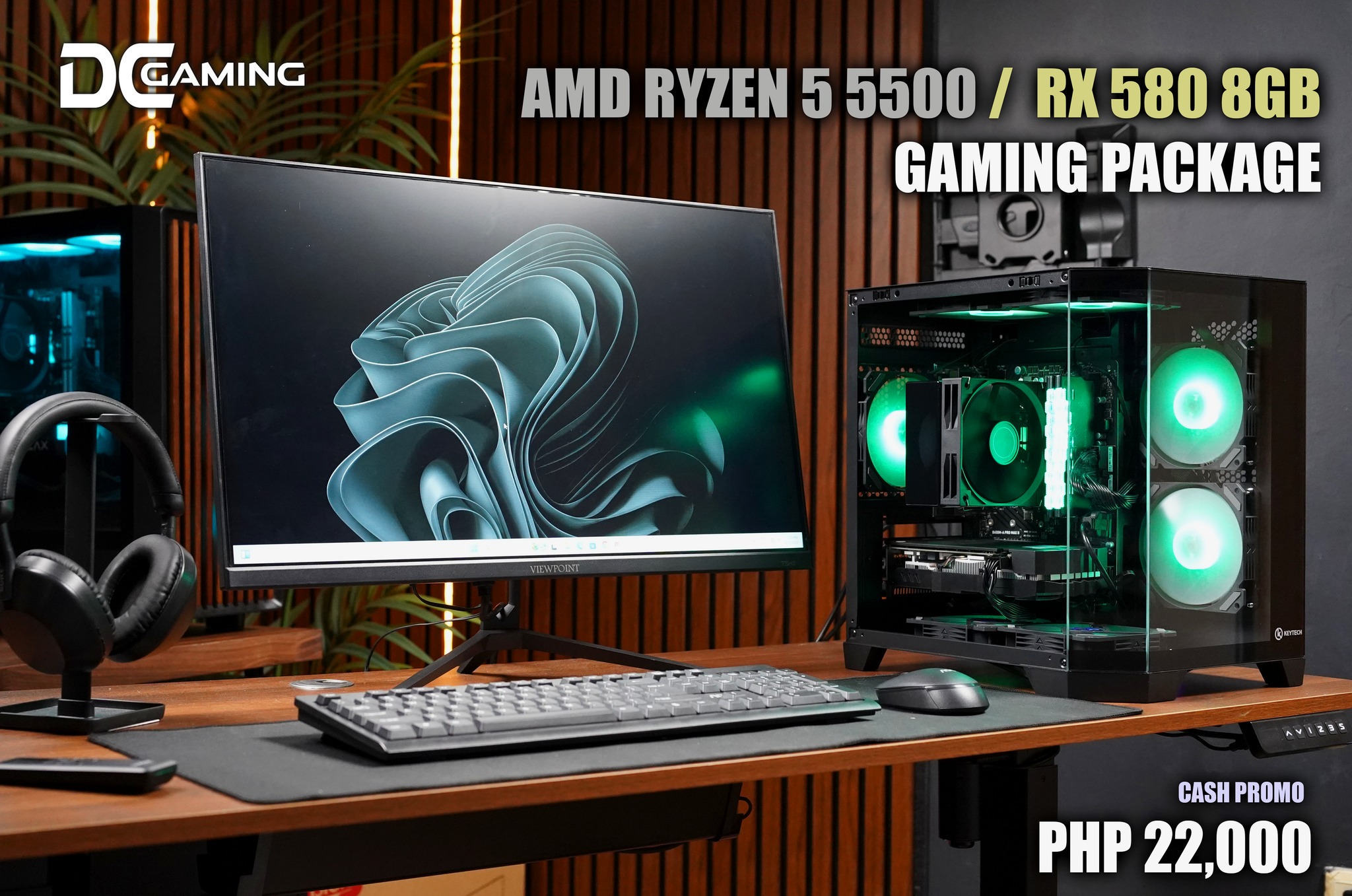 AMD Ryzen 5 5500 x RX 580 8GB | Blackout - Gaming / Editing PC Build