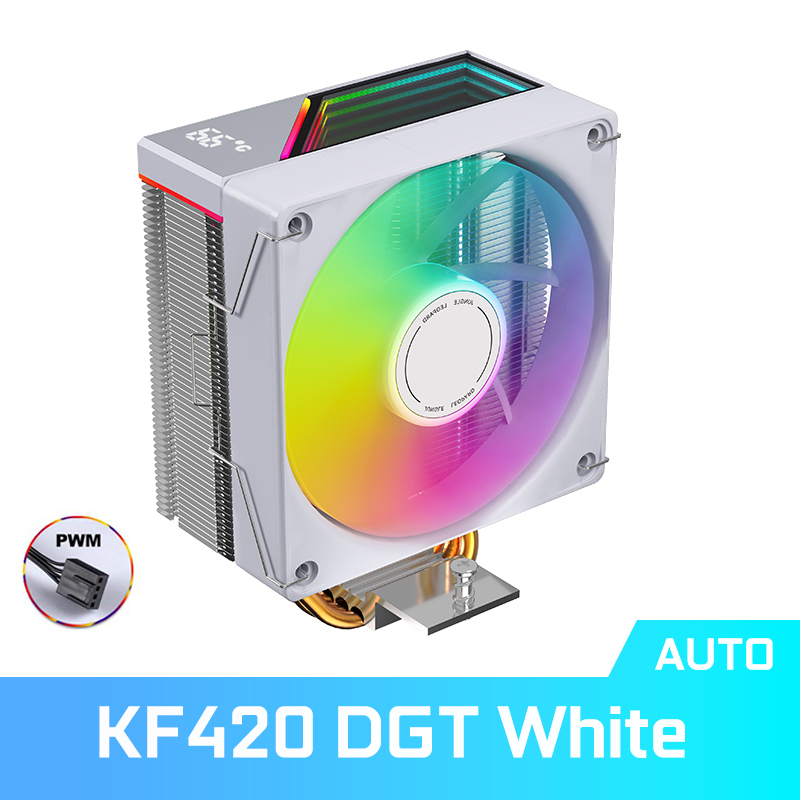 Jungle Leopard KF420 Digital ARGB White 4 Heat Pipes Temperature Digital Display