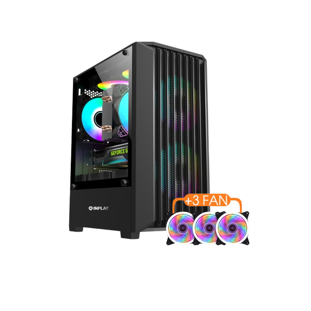 Inplay Meta A200 Micro ATX PC Case with 3 Rainbow Fans