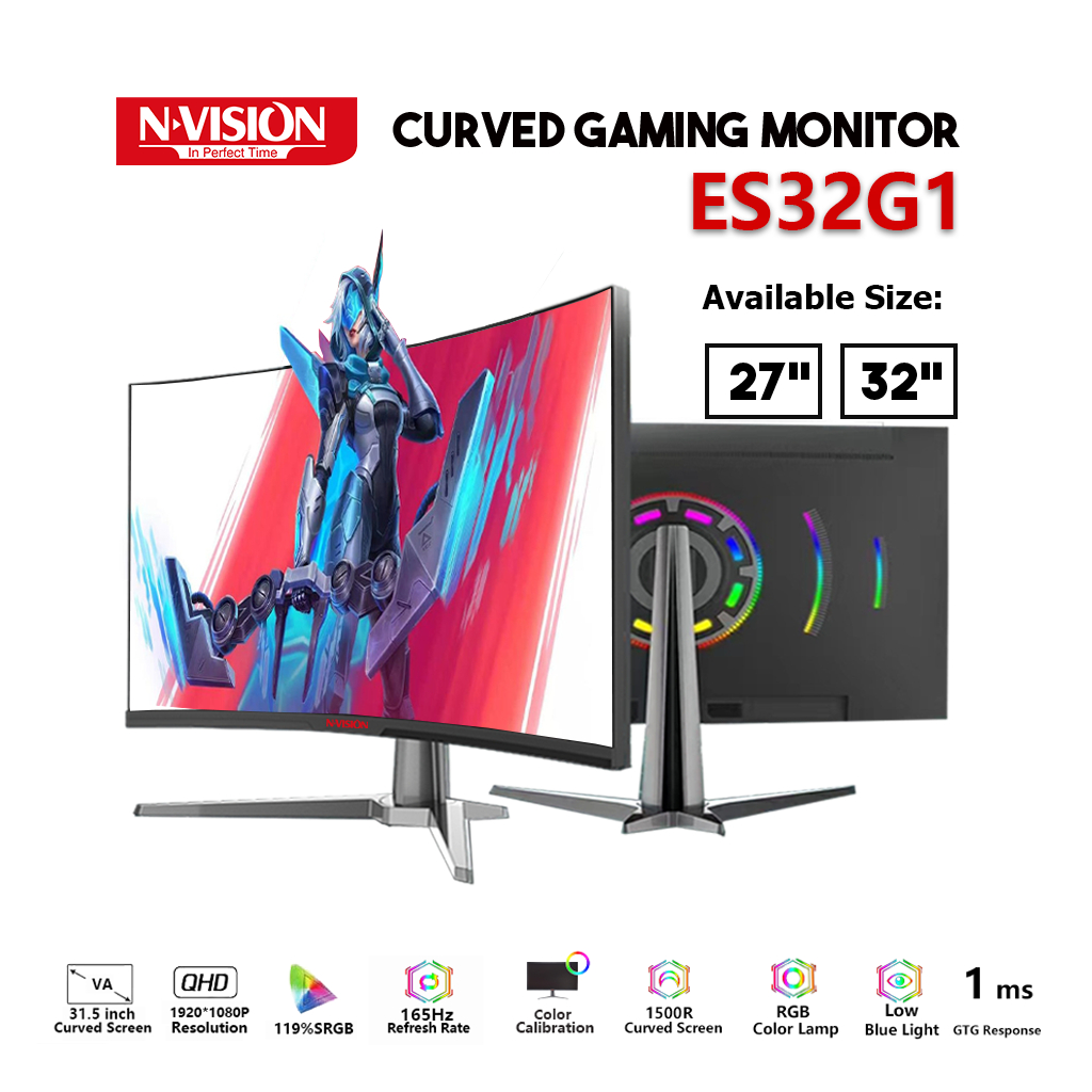 Nvision 32" FHD@180hz Curved Gaming Monitor RGB - ES32G1