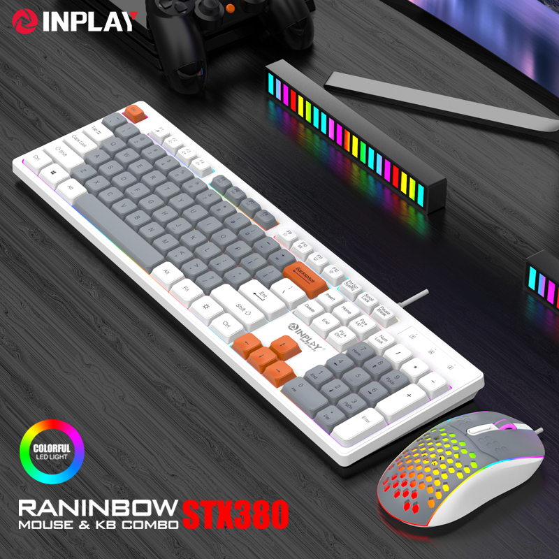 Inplay STX380 Rainbow Keyboard Mouse Set With RGB
